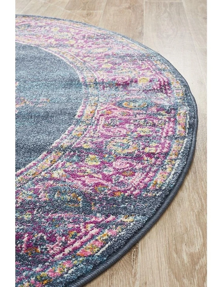 Babylon 211 Navy  Round Rug image 3