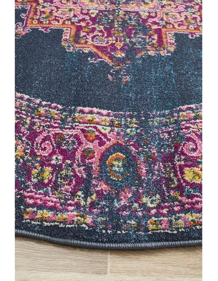 Babylon 211 Navy Round Rug image 4