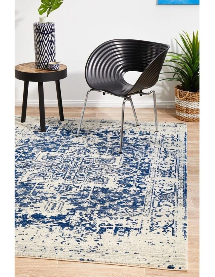 Evoke Horizon White Navy Transitional Rug image 2