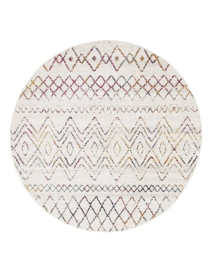 Oasis Nadia Rustic Tribal Round Rug in Multi image 1