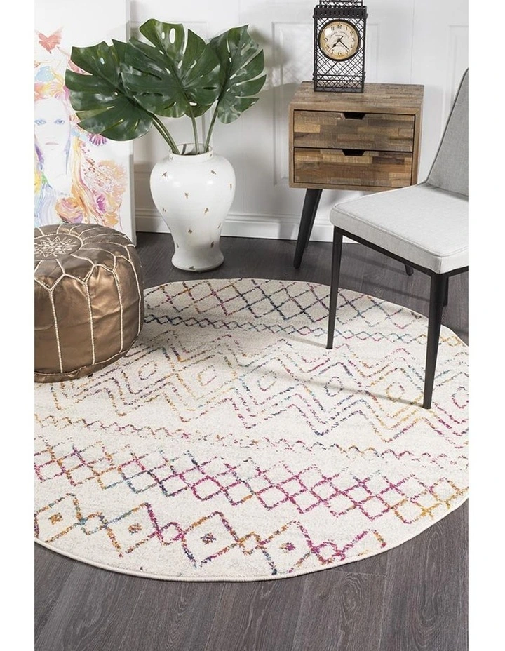 Oasis Nadia Rustic Tribal Round Rug in Multi image 5