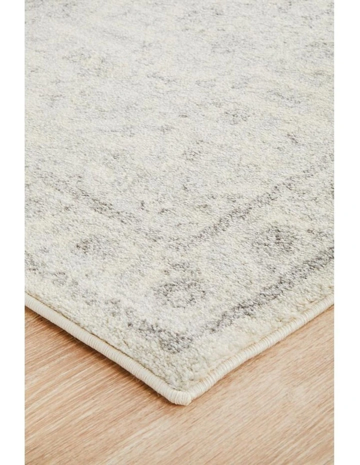 Evoke Winter White Transitional Runner Rug image 1