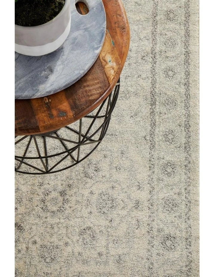 Evoke Winter White Transitional Runner Rug image 3