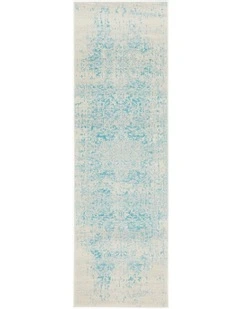 Evoke Glacier White Blue Transitional Rug