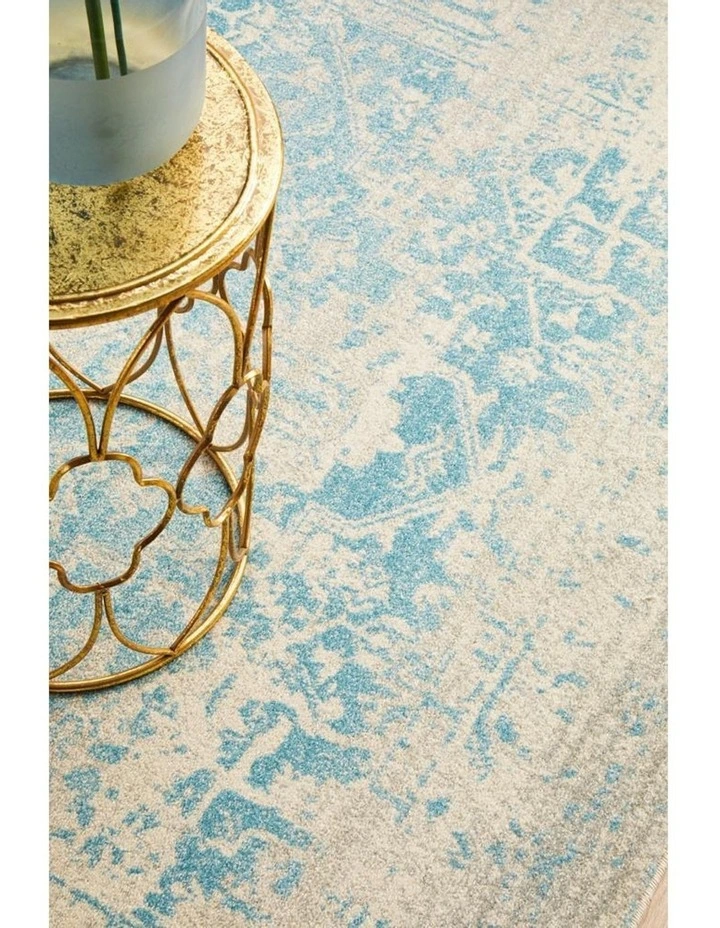 Evoke Glacier White Blue Transitional Rug image 6