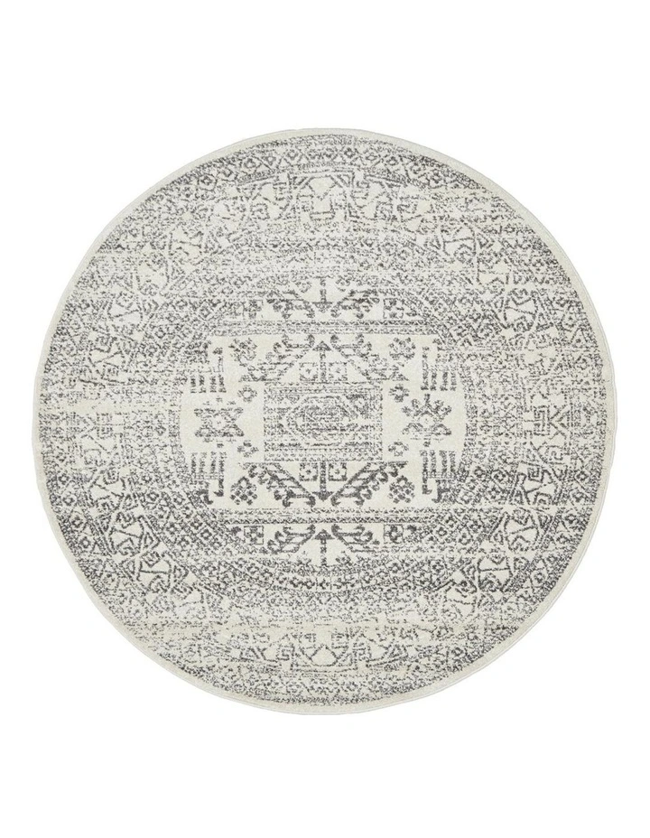 Chrome Addison Silver Round Rug image 1