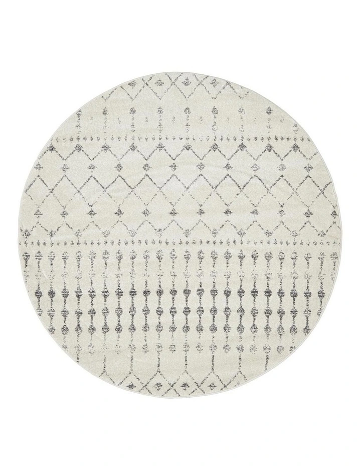 Chrome Elsa Silver Round Rug image 1