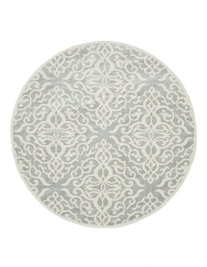 Chrome Lydia Silver Round Rug image 4