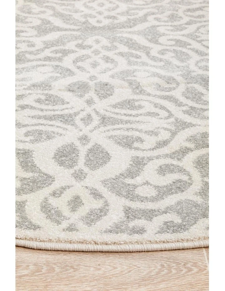 Chrome Lydia Silver Round Rug image 5