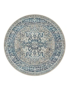 Babylon 207 Blue Round Rug