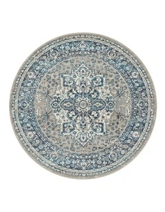 Babylon 207 Blue Round Rug