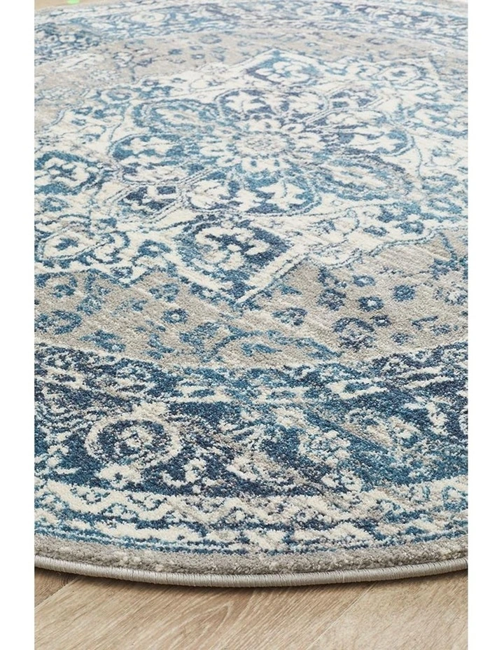 Babylon 207 Blue Round Rug image 3