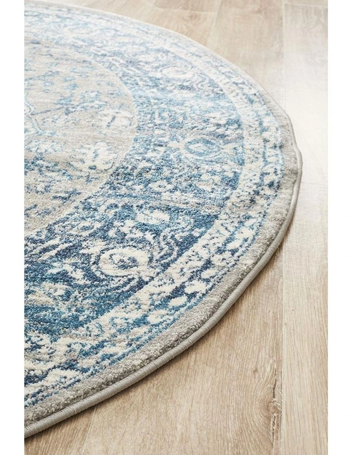 Babylon 207 Blue Round Rug image 4