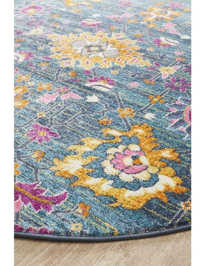 Babylon 210 Blue Round Rug image 3