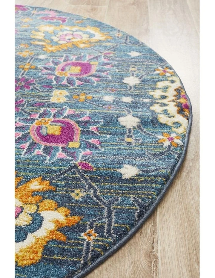 Babylon 210 Blue Round Rug image 4