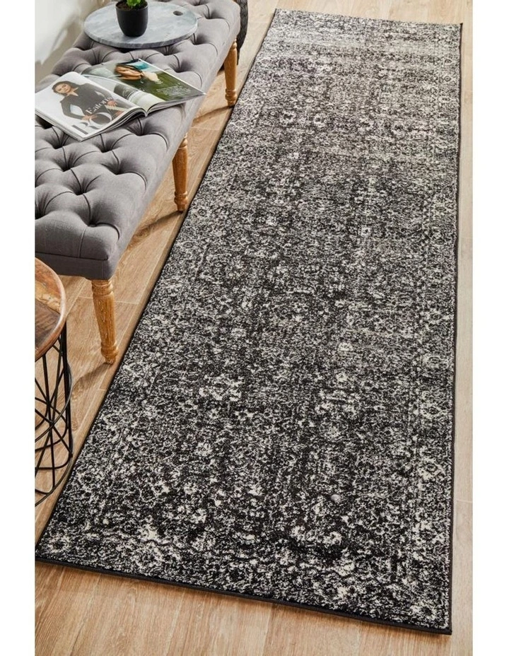 Evoke Estella Charcoal Transitional Runner Rug image 2
