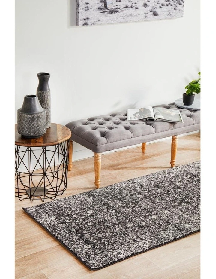 Evoke Estella Charcoal Transitional Runner Rug image 3