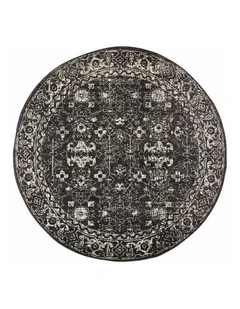 Evoke Estella Charcoal Transitional Round Rug