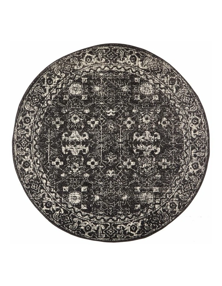 Evoke Estella Charcoal Transitional Round Rug image 1