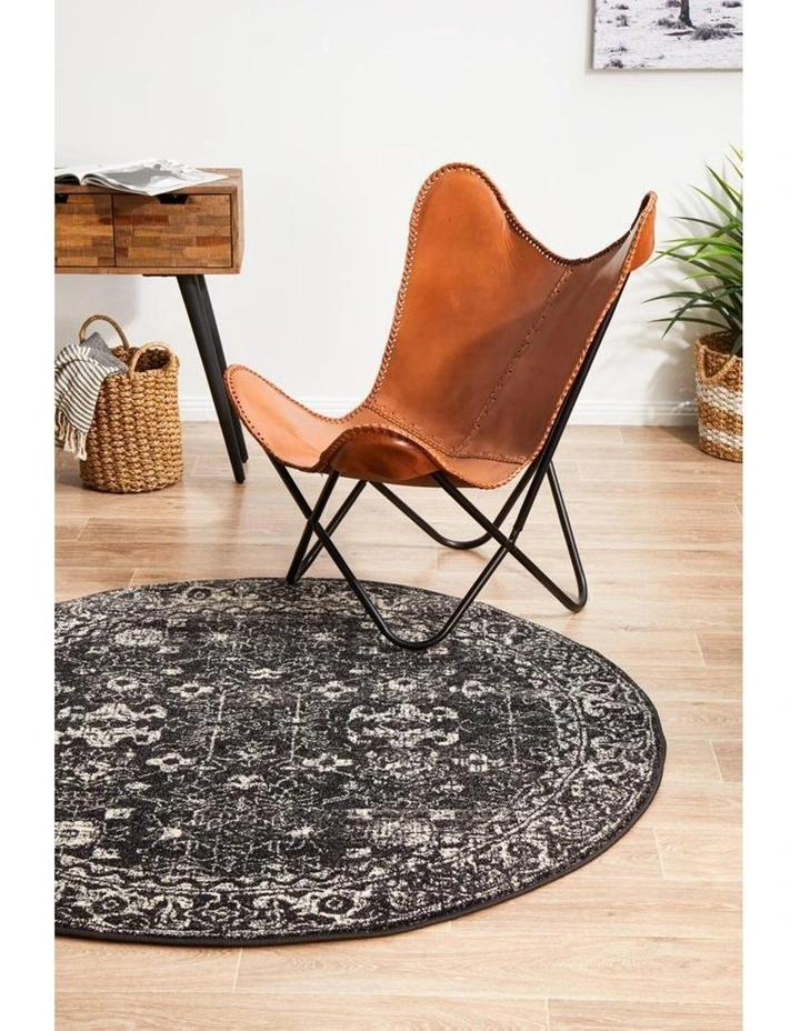 Evoke Estella Charcoal Transitional Round Rug image 2
