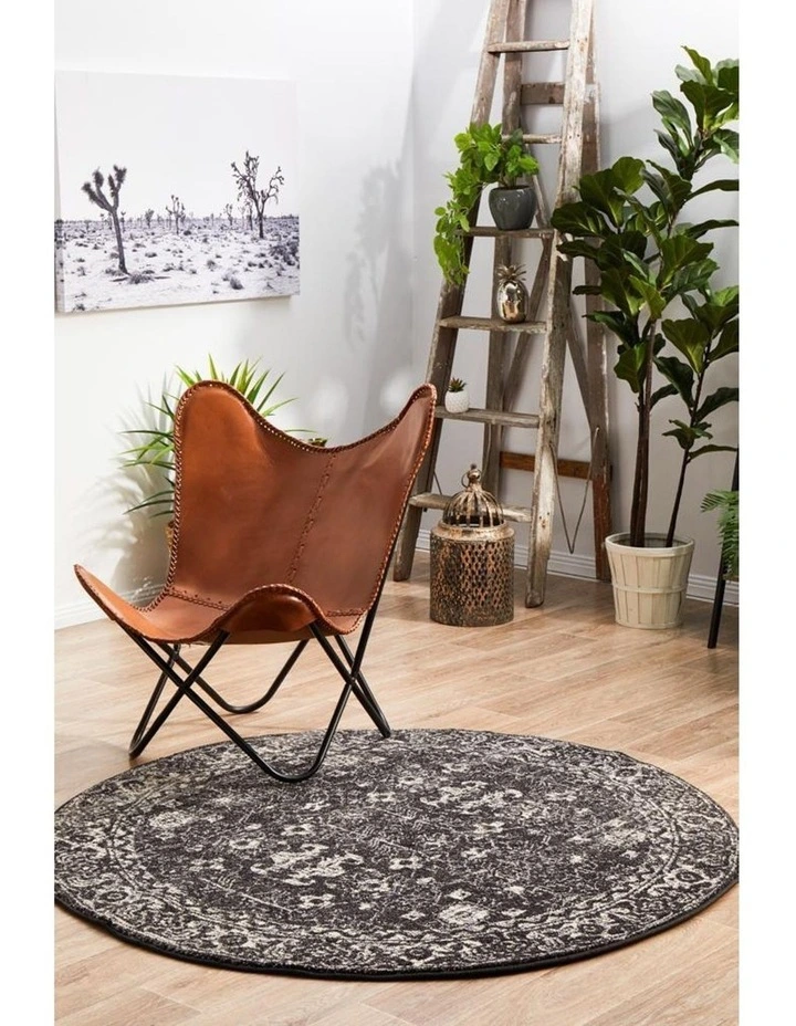 Evoke Estella Charcoal Transitional Round Rug image 3