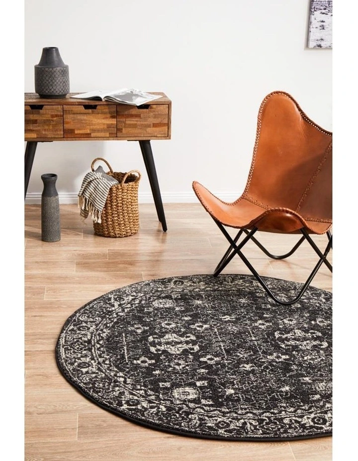 Evoke Estella Charcoal Transitional Round Rug image 4
