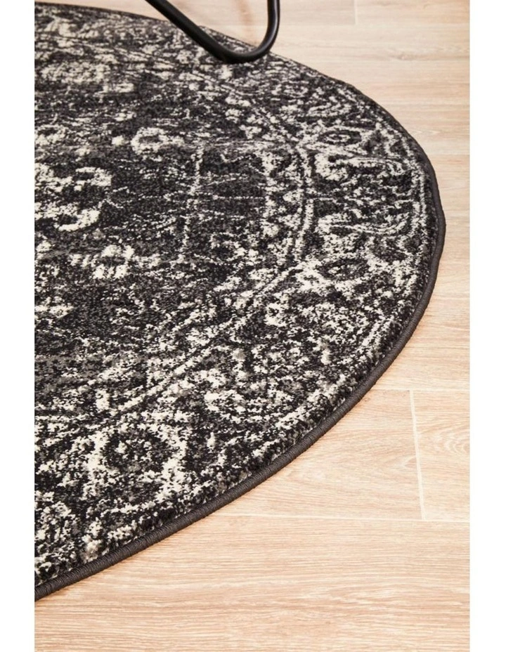 Evoke Estella Charcoal Transitional Round Rug image 6