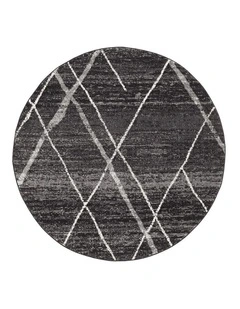 Oasis Noah Contemporary Round Rug in Charcoal
