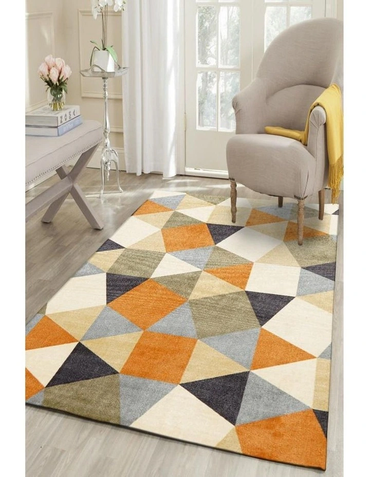 City Modern Pixels Rug Rust Grey Blue image 2
