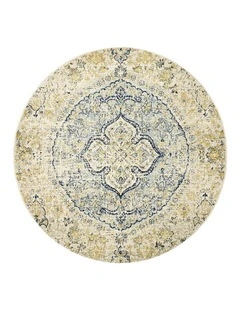 Museum Tyler Sky Blue Round Rug