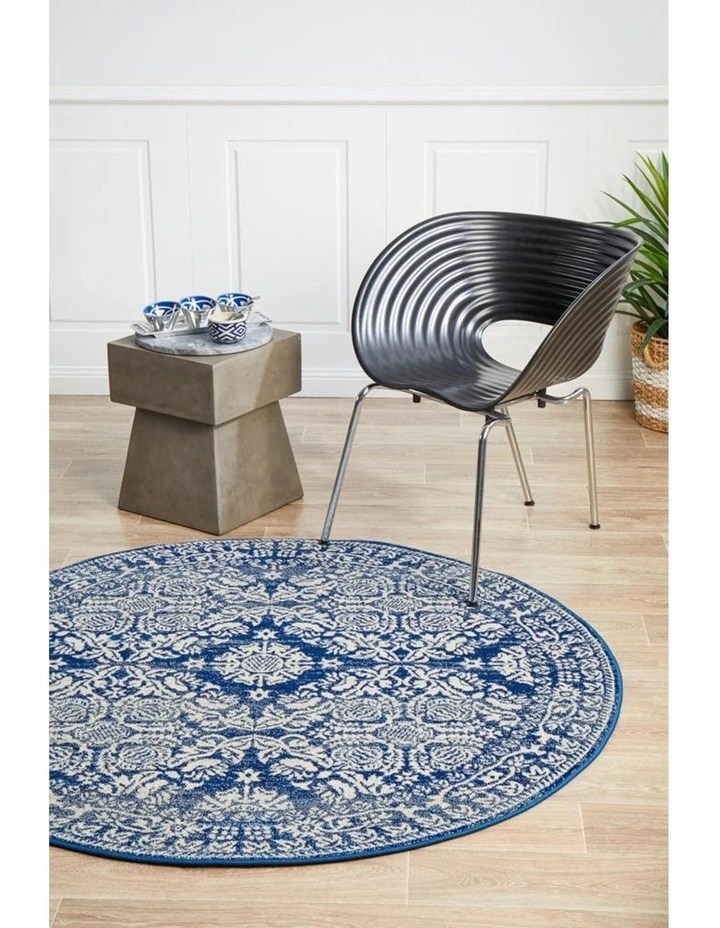 Mirage Gwyneth Stunning Transitional Navy Round Rug image 3