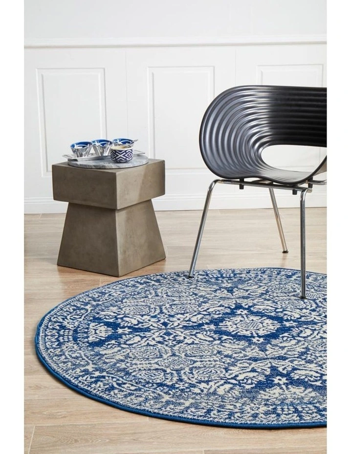 Mirage Gwyneth Stunning Transitional Navy Round Rug image 4