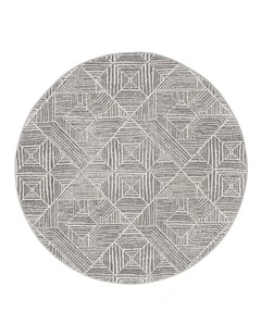 Oasis Kenza Contemporary Silver Round Rug