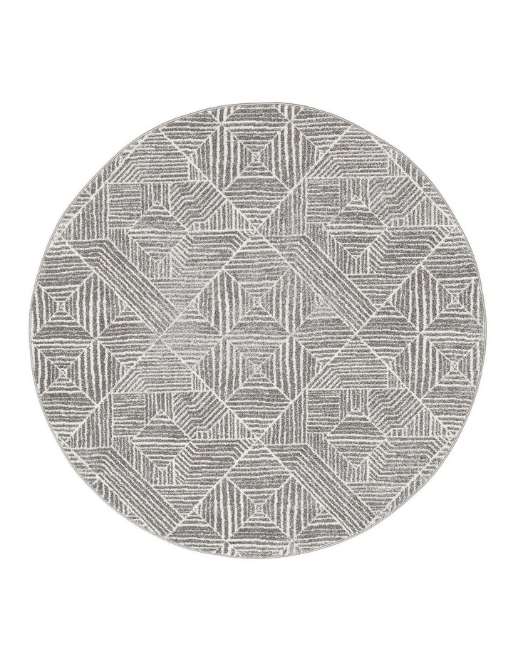 Oasis Kenza Contemporary Silver Round Rug image 1