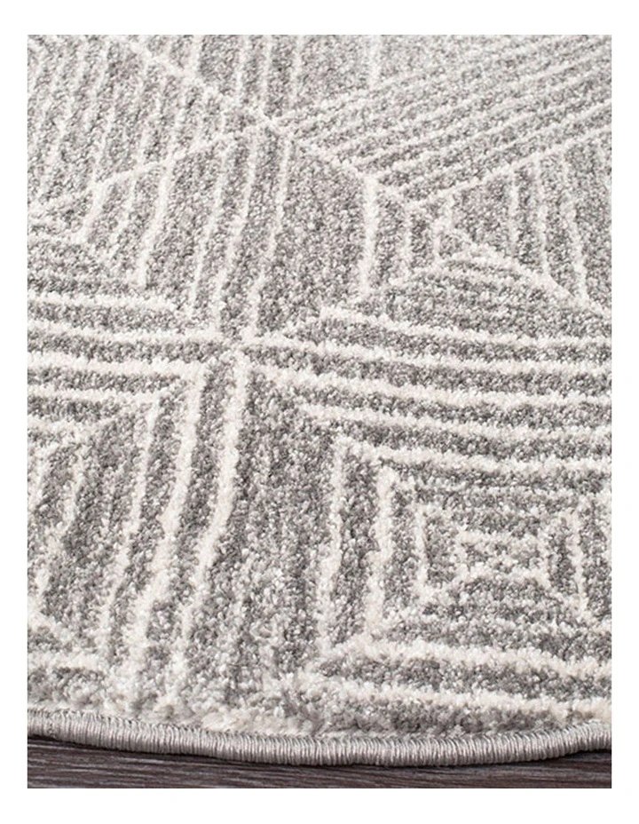 Oasis Kenza Contemporary Silver Round Rug image 3