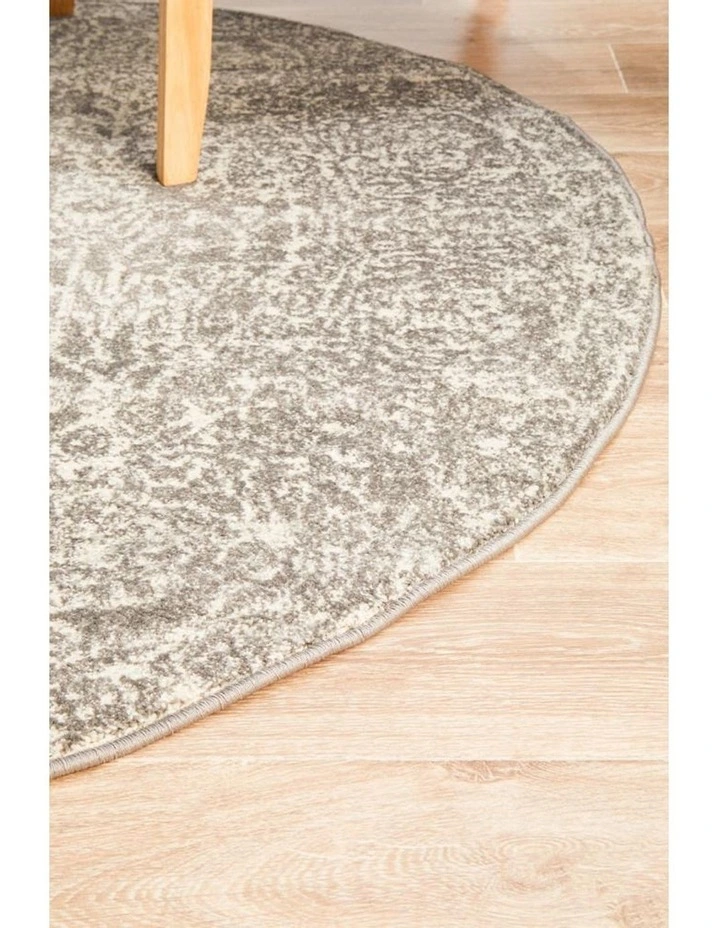 Evoke Homage Transitional Round Rug In Grey image 6