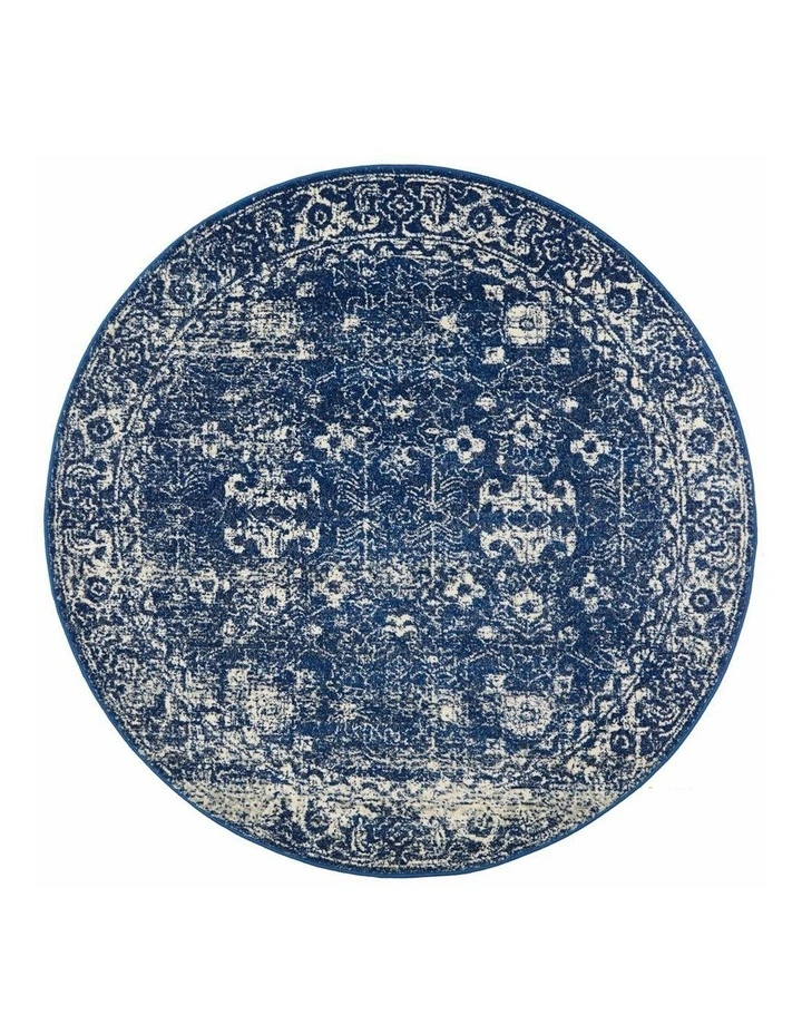 Evoke Oasis Navy Transitional Round Rug In Navy image 1