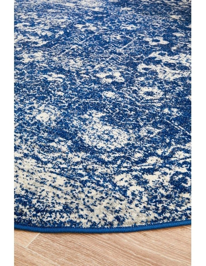 Evoke Oasis Navy Transitional Round Rug In Navy image 5