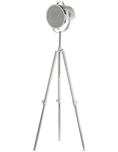 Metal Floor Lamp in White/Silver