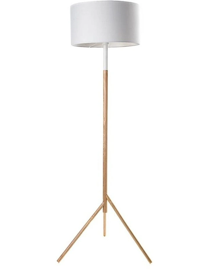 Woodi Floor Lamp 150cm White Oak image 1