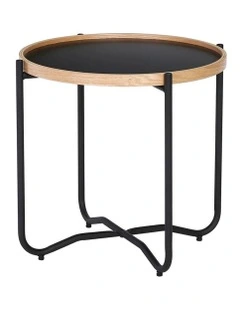 Tanix  Round Side Table in Black
