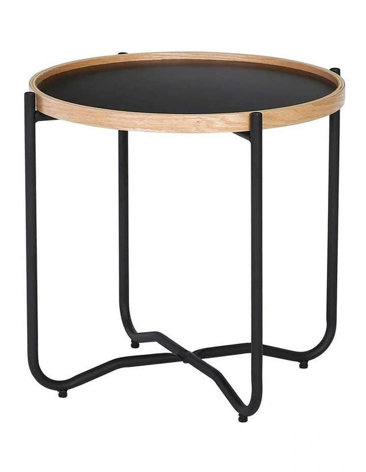 Tanix  Round Side Table in Black image 1