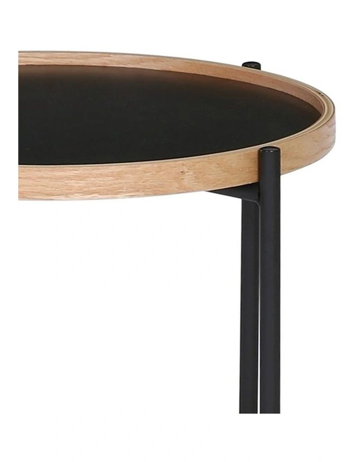 Tanix  Round Side Table in Black image 2