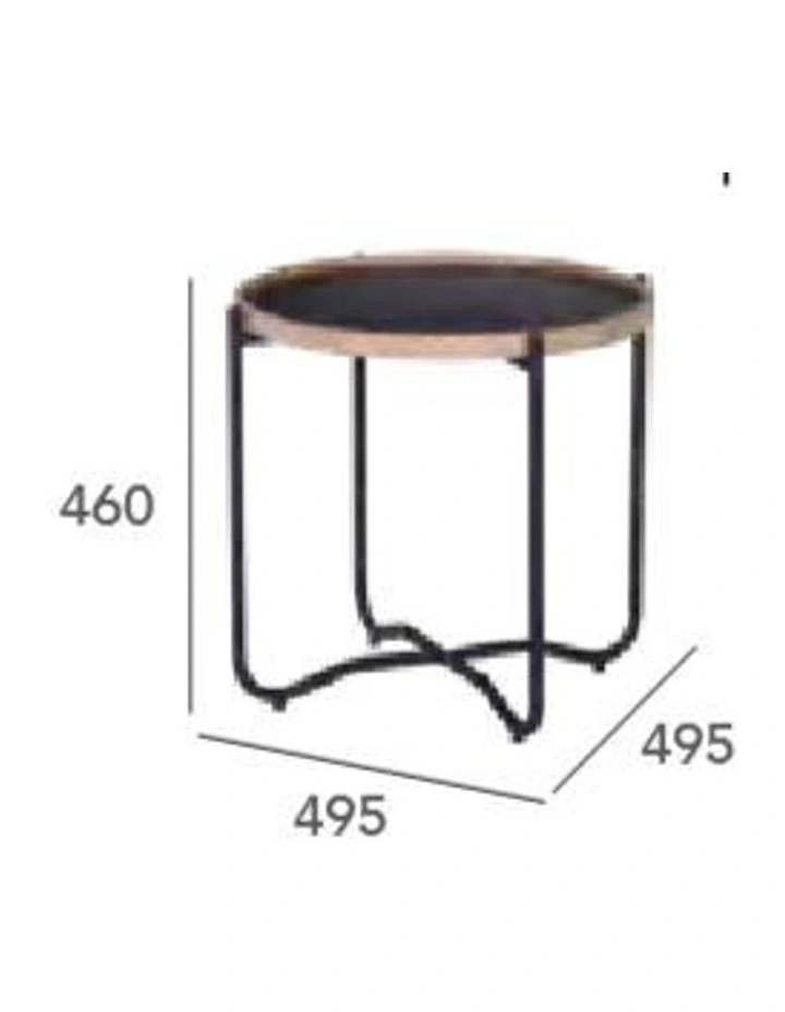 Tanix  Round Side Table in Black image 7