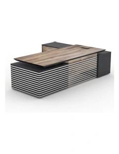 Phoenix Executive Office Desk 2.8m in Mahogany Black