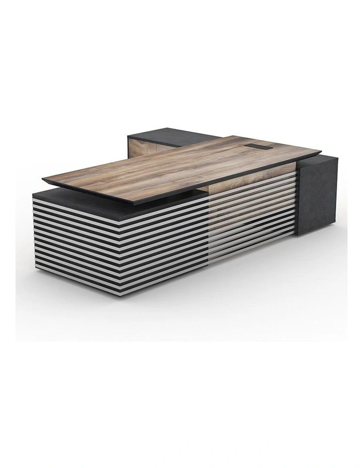 Phoenix Executive Office Desk 2.8m in Mahogany Black image 1