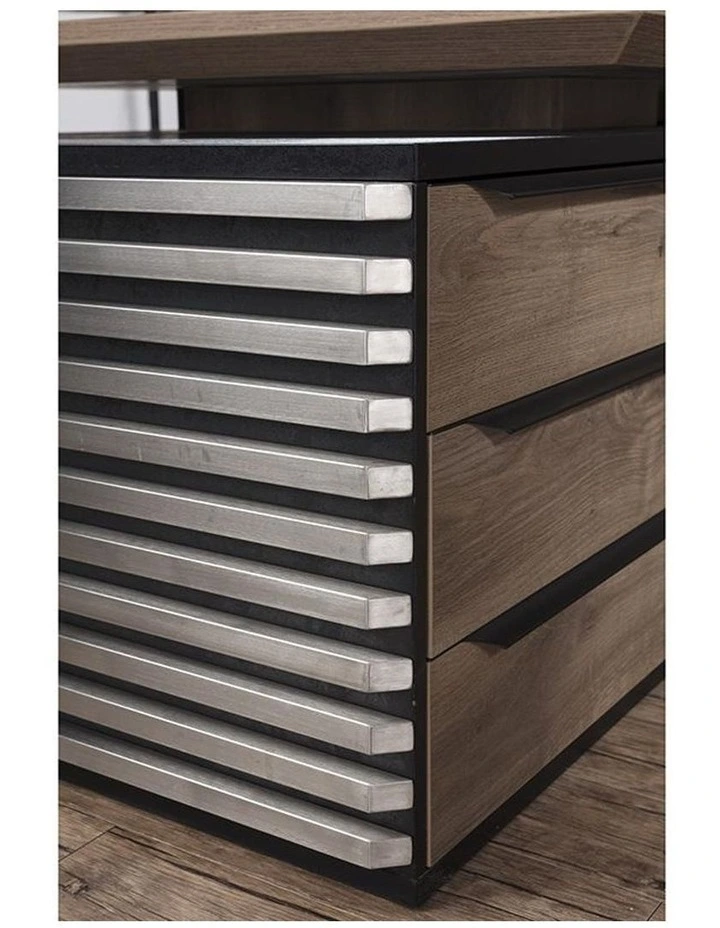 Phoenix Executive Office Desk 2.8m in Mahogany Black image 2