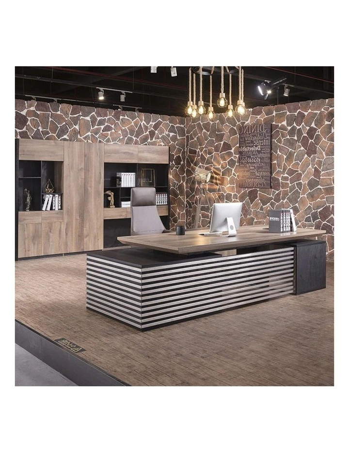Phoenix Executive Office Desk 2.8m in Mahogany Black image 5