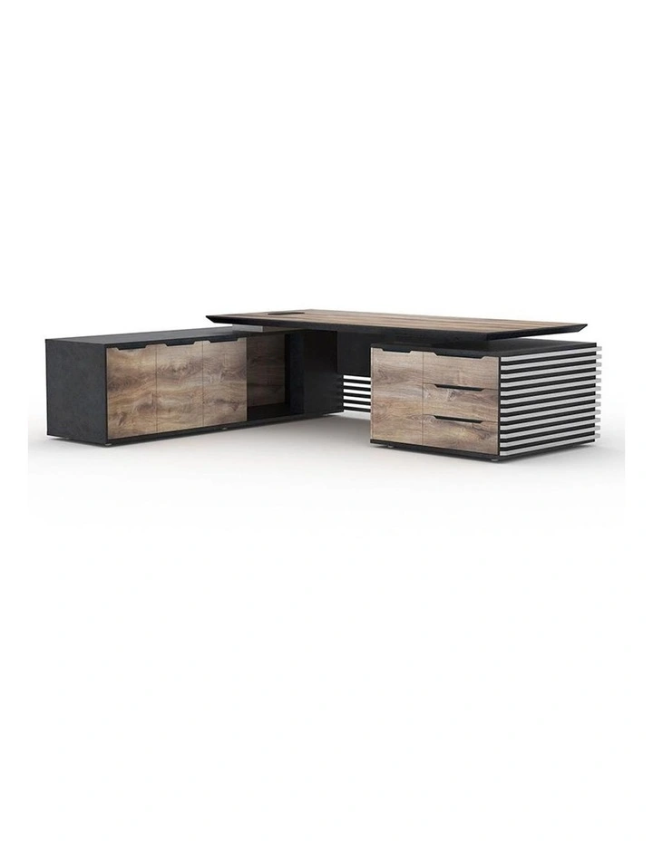 Phoenix Executive Office Desk 2.8m in Mahogany Black image 6