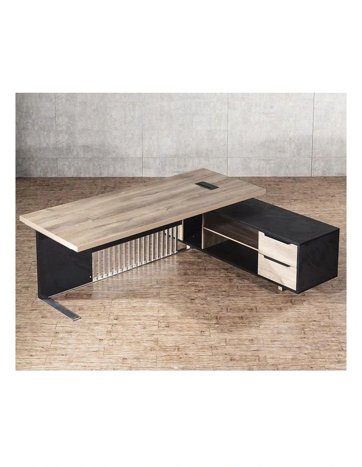 Daxton Executive Office Desk With Right Return 2.4M in Black image 6